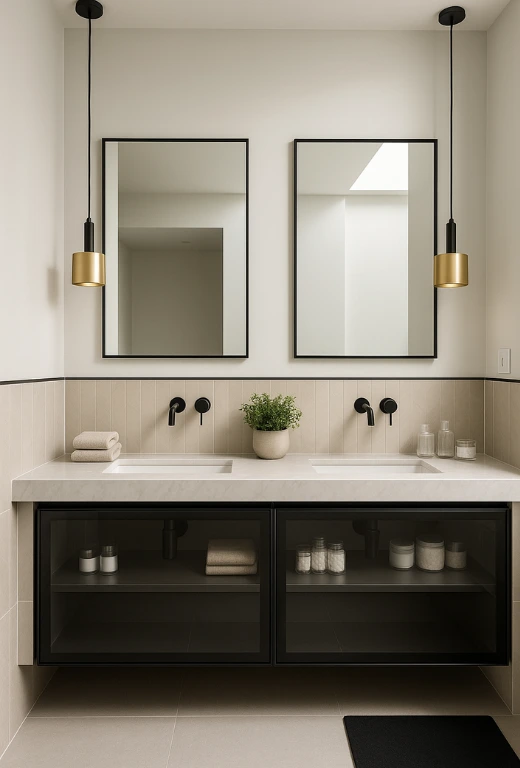 baño en negro